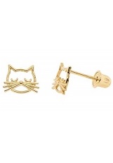 superb yellow gold lovely cat stud earrings for babies